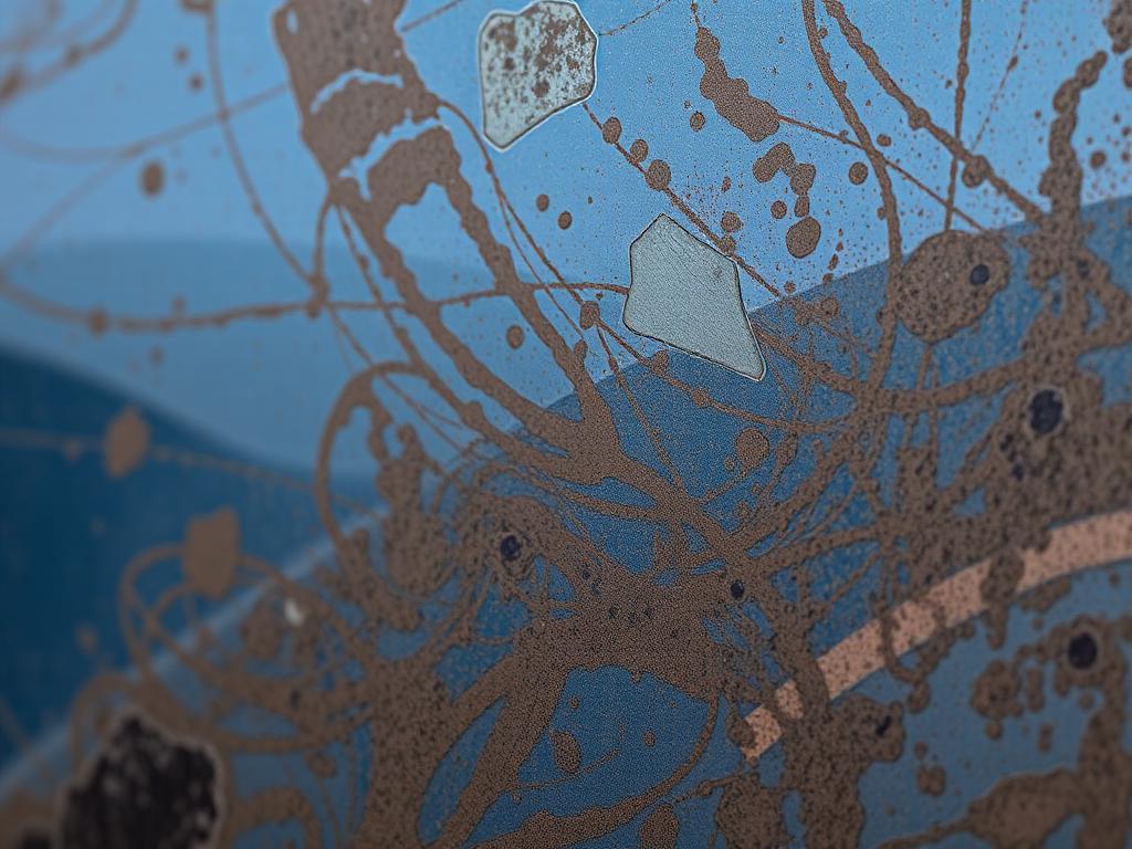 Car paint covered in mud and water spots before washing